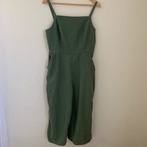 Cropped linen jumpsuit